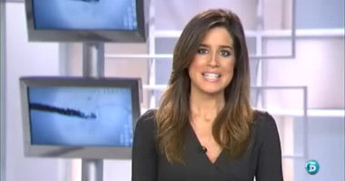 Carolina de Pedro en Informativos de TV5 Telecinco de España.
